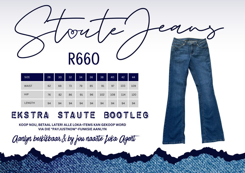 Staute Jeans Extra lengte Bootleg