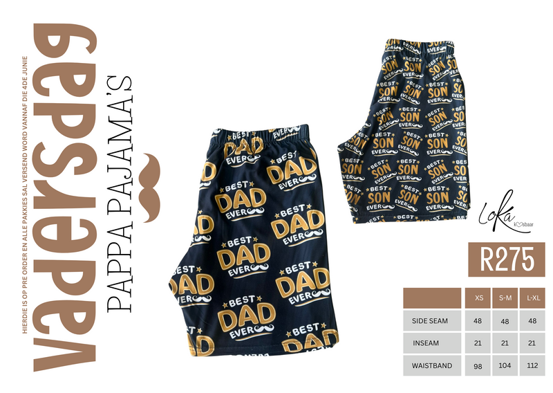 Vadersdag kort pj broeke