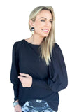 Milana Suze top - plain swart